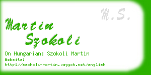 martin szokoli business card